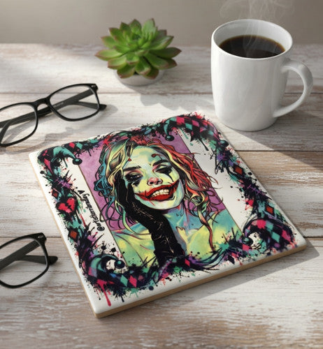 Harley Quinn-Inspired Coaster