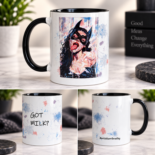 Bat Girl Got Milk Mug | Fan Art