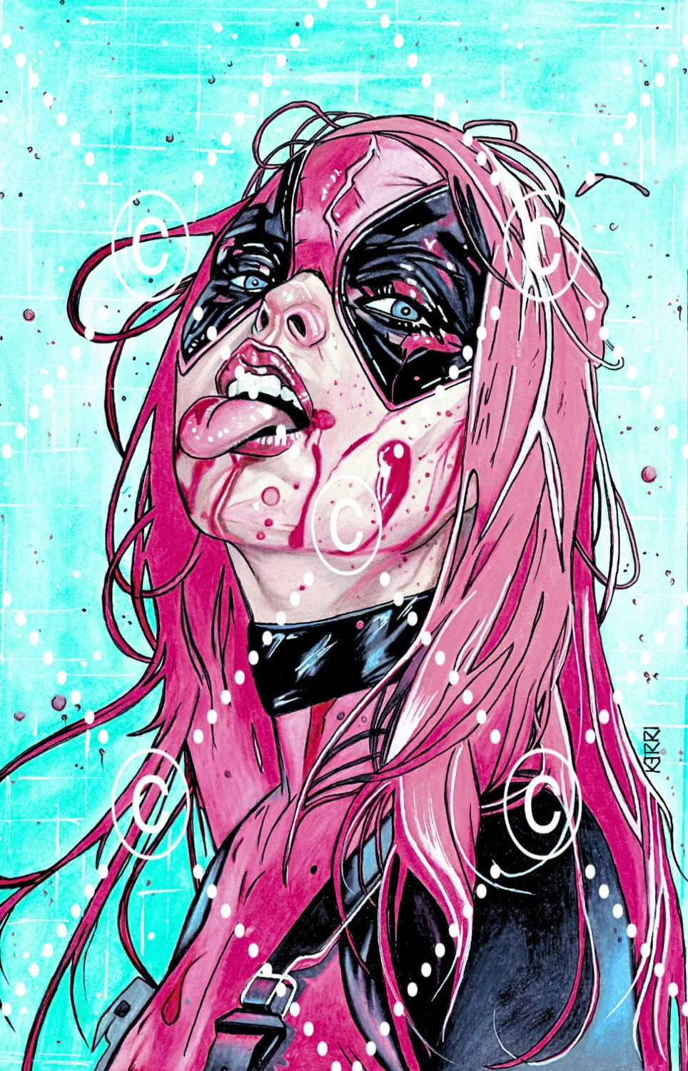Lady Pool Premium Matte Print